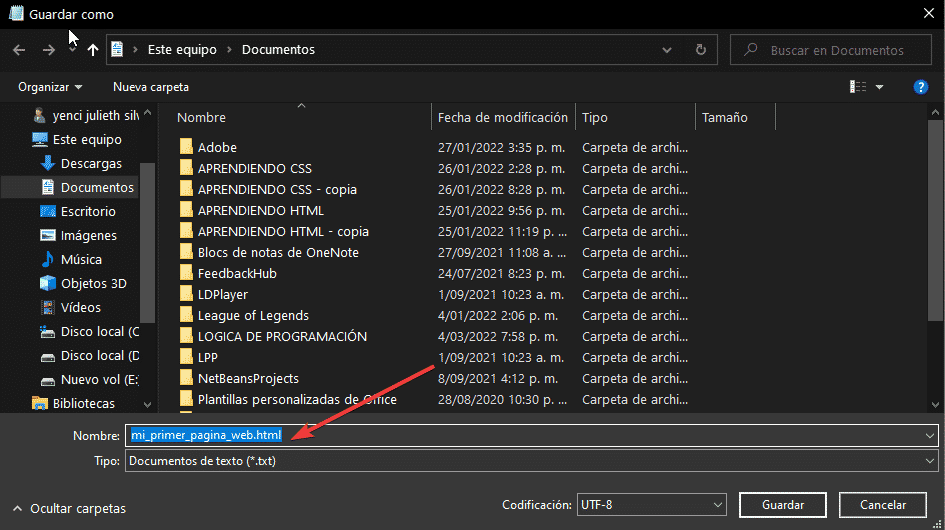 como guardar mi pagina web 