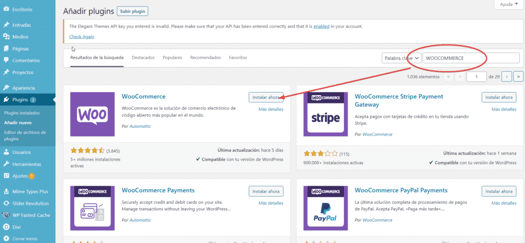 como instalo woocommerce