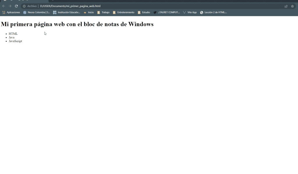 como puedo guardar mi primera pagina web