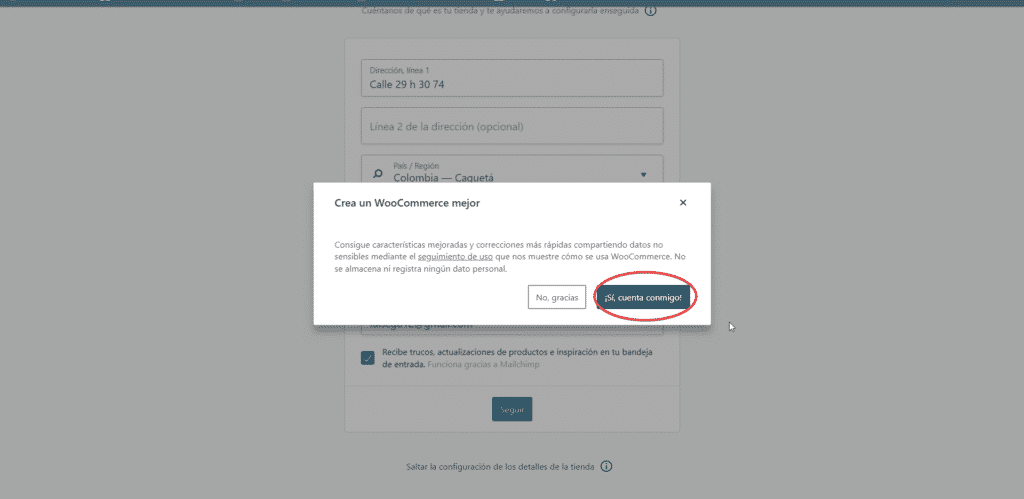 configuración de woocommerce
