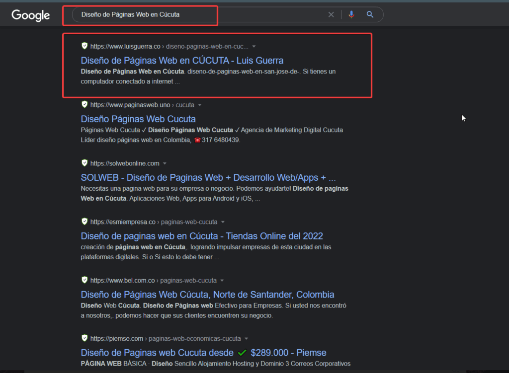 ejemplo de posicionamiento organico seo ejemplo de posicionamiento organico seo
