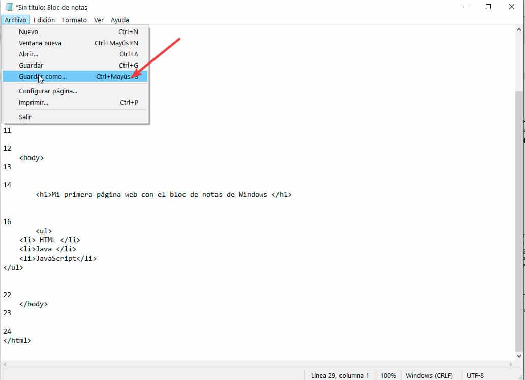 Cómo hacer una página web en HTML en Bloc de Notas  2023