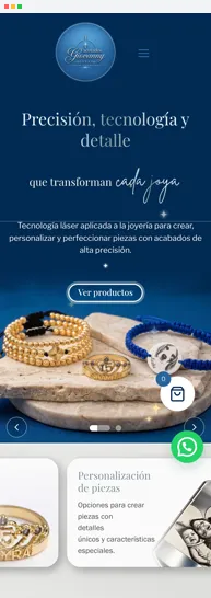 Página web de Giovanny Joyas diseñada por Luis Guerra