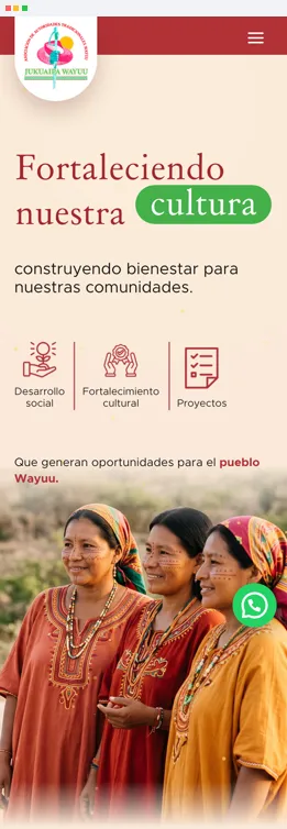 Página web de Jukuai Pawayuu diseñada por Luis Guerra